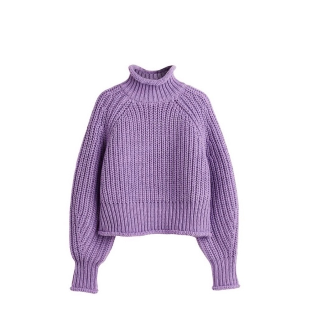 Women's Purple Turtleneck Sweater